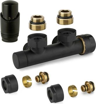 APM Kit V&aacute;lvula H Termost&aacute;tica Cuadrada Negra Con Adaptador Para Tubo Multicapa Apm 343knn 015 M 16 12 Negro