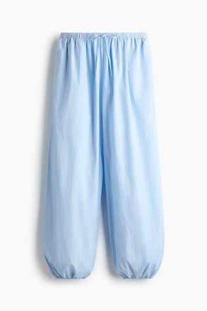 H&M Cotton Balloon Trousers in Light Blue/pinstriped at Nordstrom, Size Xx-Large