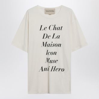 Valentino Ivory Le Chat De La Maison Icon Muse Anti Hero T Shirt