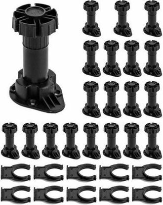 OEM Juego De 20 Patas Para Armarios De Cocina, Suministrado Con 10 Soportes De Fijaci&oacute;n, Rango Extendido: 100-120 Mm