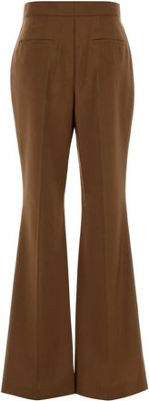 Fendi Womens Wool Trousers Brown Mohair