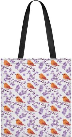 Generic Robin Bird Print Tote Bag for Women Men Shoulder Bags Purses Pouch Handbags