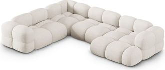 Cosmopolitan Design Sof&aacute; esquinero panor&aacute;mico izquierdo 5 plazas tejido estructural beige