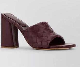 Bottega Veneta nappa leather parco mules block heel open toe