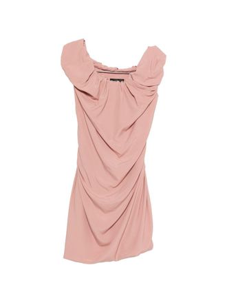 Vivienne Westwood Ruched Mini Dress With Sculptural Off-Shoulder Neckline