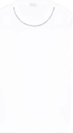 Brunello Cucinelli T-shirt con decorazione - Bianco