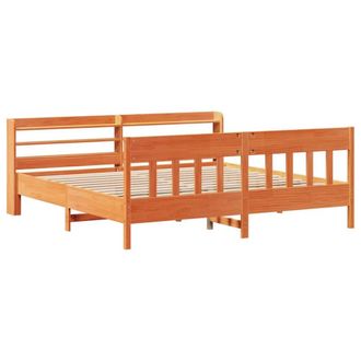 Berkfield Home Decorative Bed Frame without Mattress Wax Brown 200x200 cm Solid