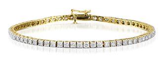 The Diamond Store 4ct Lab Diamond Tennis Bracelet Claw Set in 9K Yellow Gold