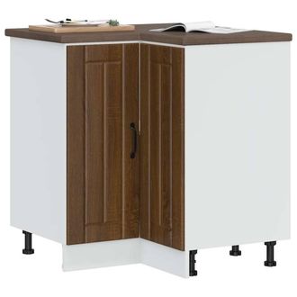 Berkfield Home Kitchen Corner Base Cabinet Lucca Brown Oak Engineered Wood