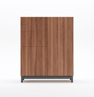 HERDASA Zapatero de melamina nogal patas grafito 112x90x27 cm