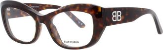 Balenciaga Ladies Brown Shield Eyeglass Frames Balenciaga-Bb0398O-002-54