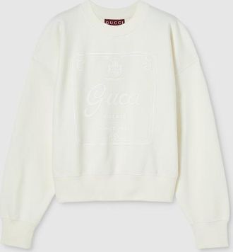 Gucci Cotton Jersey Sweatshirt With Print, Beige, Ready-to-wear