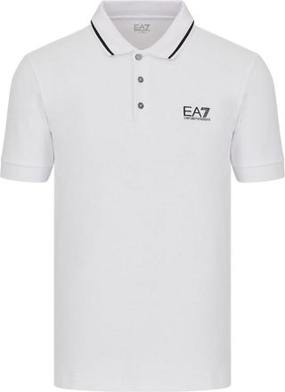 Emporio Armani Mens Emporio Armani EA7 Logo Pique Polo Shirt in White