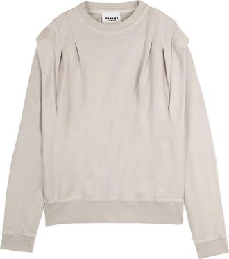 Isabel Marant Hoodies & sweatvesten, Dames, Beige, M, Katoen, Soldy Sweatshirt