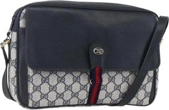 Gucci Pre-owned Cross Body Bags, female, Blue, Size: ONE SIZE Pre-owned Canvas Cross Body Bag