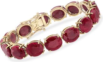 Ross-Simons Ruby Bracelet in 18kt Gold Over Sterling