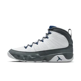 Nike Jordan Mens Air Jordan 9 Retro Flint Grey and French Blue Shoes in White | HV4794-100