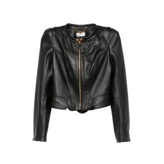 Elisabetta Franchi Peplum-hem Leather Jacket