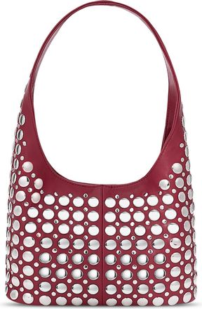 Generic Studded Shoulder Bag Punk Style Y2K Purse PU Leather Handbag for Women (Red)