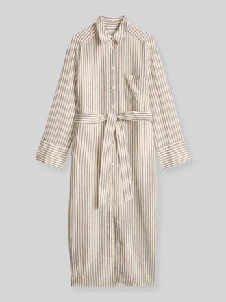 Marc O'Polo Figurumspielendes Hemdblusenkleid aus reinem Leinen in Weiss, Gr&ouml;&szlig;e 34