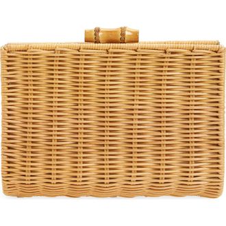 Pamela Munson Petite Rattan Clutch in Natural at Nordstrom