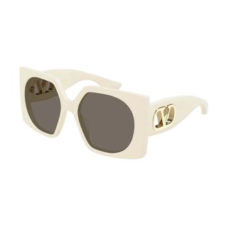 Valentino Vain Bold Square Sunglasses - female - Valentino - Sunglasses - White - 55 MM - Accessories