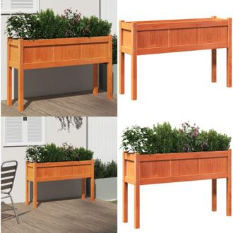vidaXL Fioriera Giardino Gambe Marrone Cera 110x31x70 cm Massello Pino - Fioriera in legno - Fioriera da balcone