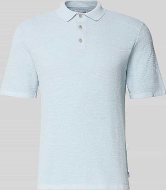 Jack & Jones Jack & Jones Regular Fit Poloshirt mit Strukturmuster Modell GEORGE in Hellblau Melange, Gr&ouml;&szlig;e XXL
