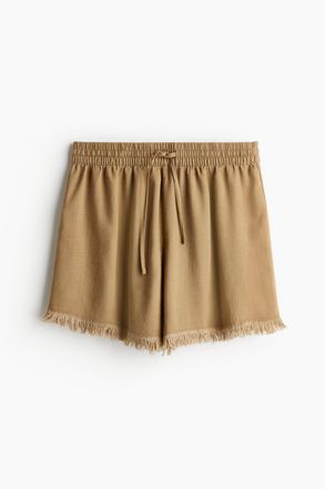 H&M Schlupfshorts aus Leinenmix - Dunkelbeige