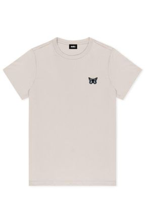 Dalix Butterfly Short Sleeve Classic Cotton Tee in Bone at Nordstrom, Size Xx-Large