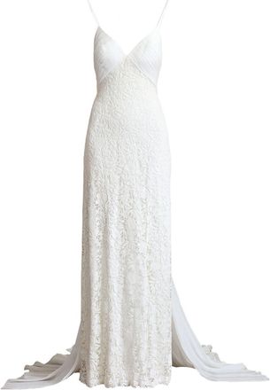 Tadashi Shoji Miramar lace bridal gown - women - Cotton/Nylon - 10 - White