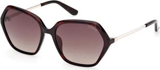 Guess Anastasia Geometric Zonnebrillen - Dames - Zonnebrillen - Bruin - 55 MM - Accessoires