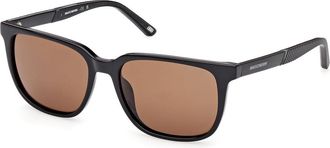 Skechers SE00156 Polarized 01H Mens Sunglasses Black Size 56