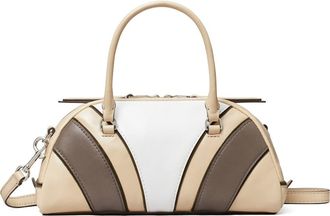 Tory Burch Small Moto Quilt Leather Bowler Top Handle Bag in Beige Multi at Nordstrom