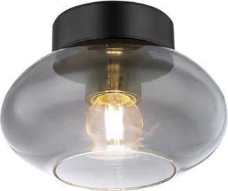 Globo Lighting Plaf&oacute;n - Shaun - Negro - Vidrio - &Oslash; 18cm - E27 - 15572d