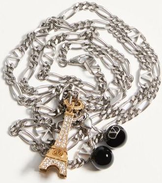 Valentino Garavani Collana Valentino Garavani Chez Valentino In Metallo, Smalto E Strass Swarovski Uomo PALLADIO UNI