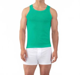 Ron Dorff Ribbed Tank Top In Grass Green
