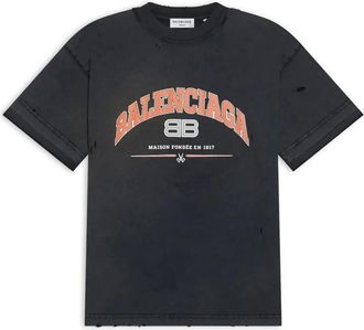 Balenciaga Maison Medium Fit T-shirt - Heren - T-shirts - Zwart - M - Katoen - Tops