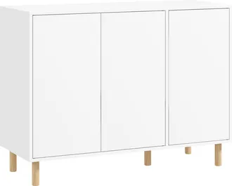 HOMCOM Credenza Cucina Con 2 Armadietti A 3 Ripiani In Legno Bianco - Homcom