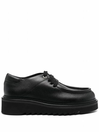 Ferragamo Womens Euripilo Chunky Lace-Up Oxford Shoes In Black
