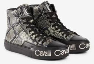 Roberto Cavalli Animal Print High-Top Sneakers, Brand Size 42 ( US Size 9 )