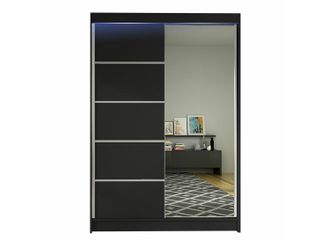 Mirjan24 Mobilier1 - Armario Closico 149, Negro, 200x120x58cm, Puertas De Armario: Correderas, N&uacute;mero De Estantes: 0, Led