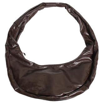 Generic Women Crescent Shoulder Bag PU Leather Vintage Crossbody Bag Large Capacity Simple Sling Handbag Female Commute Bag (Coffee)