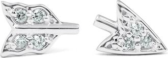 Pompeii3 14k White Gold Arrow Diamond Studs Womens Dainty Fashion Earrings