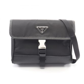 Prada Black Nylon Saffiano Triangle Shoulder Bag (Pre-Owned)