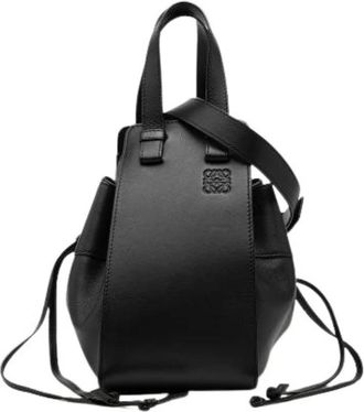 Loewe Pre-owned Hammock Drawstring Satchel - Dames - Vintage Handtas - Zwart - ONE Size - Leer - Vintage