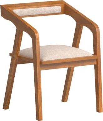 Hannun Silla de madera y tejido reciclado en color beige