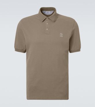 Brunello Cucinelli Polo de piqu&eacute; de algod&oacute;n con logo