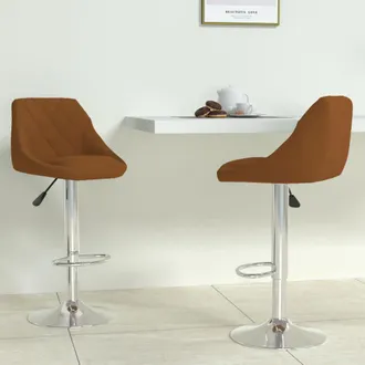 vidaXL Vidaxl - Taburete De Cocina 2 Unidades De Terciopelo Marr&oacute;n