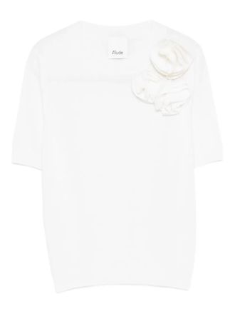 Allude T-shirt con applicazione - Bianco